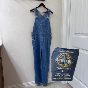 Vintage Denim Overalls GAP medium wash 90's.  100% Cotton Blue Jean. Blue Label